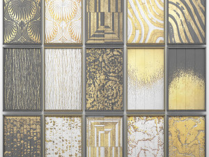 collection of paintings with gold for walls 4 Model 3D