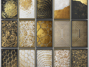 collection of paintings with gold for walls 5 3D Model