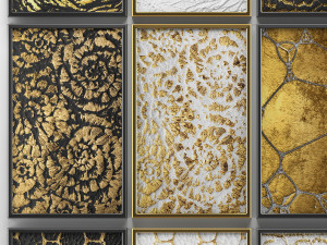 collection of paintings with gold for walls 5 Model 3D