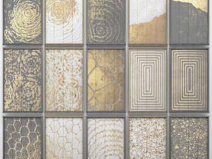 collection of paintings with gold for walls 5 Model 3D