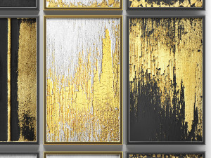 collection of paintings with gold for walls 6 Model 3D