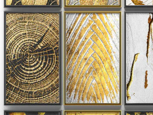 collection of paintings with gold for walls 7 3D Model
