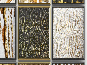 collection of paintings with gold for walls 7 3D Model