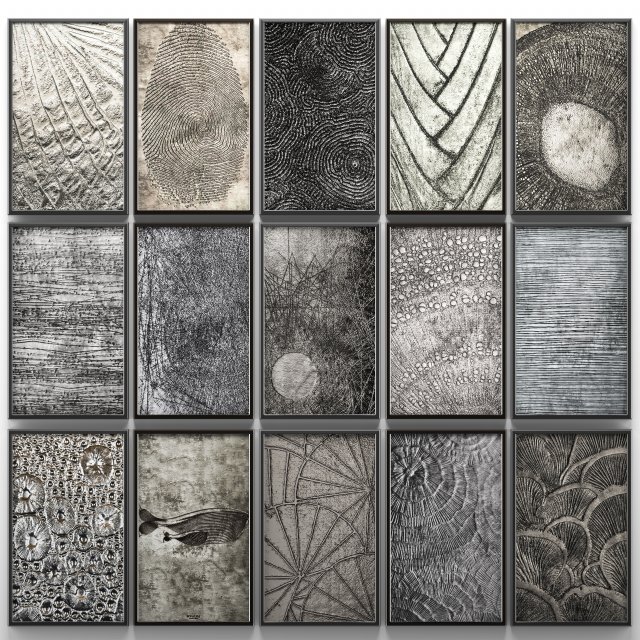 collection of paintings for walls 10 3D Модель .c4d .max .obj .3ds .fbx .stl .blend 