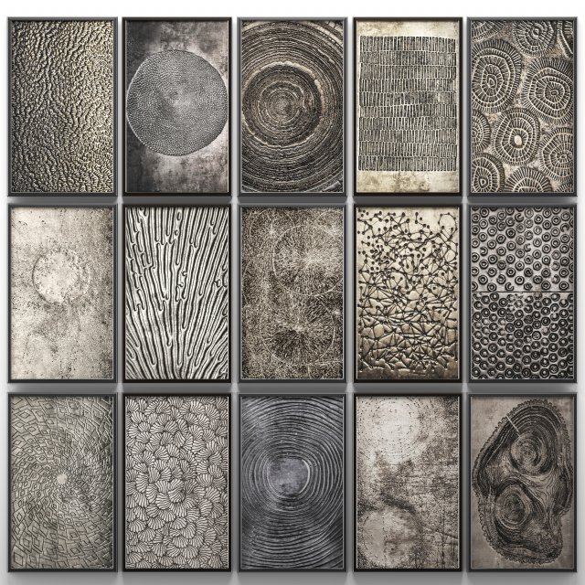 collection of paintings for walls 12 3D Модель .c4d .max .obj .3ds .fbx .stl .blend 