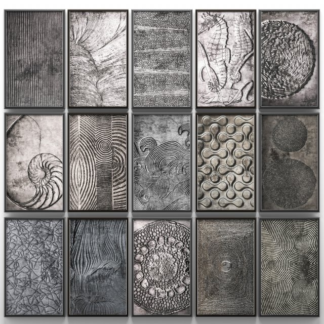 collection of paintings for walls 13 Model 3D .c4d .max .obj .3ds .fbx .stl .blend 