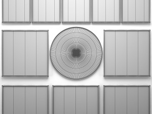 collection of paintings with gold for walls 14 3D Model
