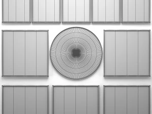 collection of paintings with gold for walls 14 3D Model