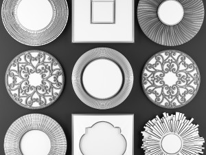 collection of decorative mirrors Modelo 3D