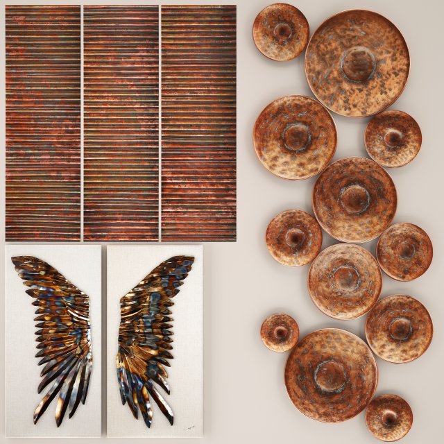copper collection for walls 1 Modelo 3D .c4d .max .obj .3ds .fbx .stl .blend 