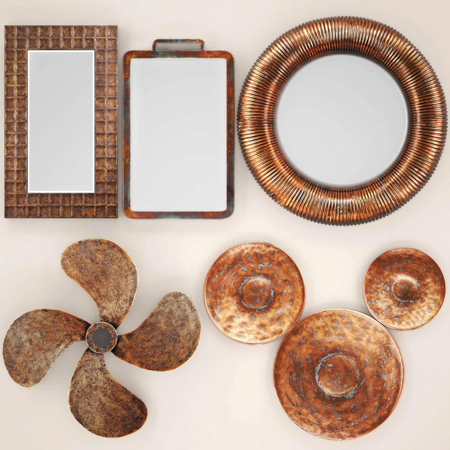 copper collection for walls 2 3D Model .c4d .max .obj .3ds .fbx .stl .blend 