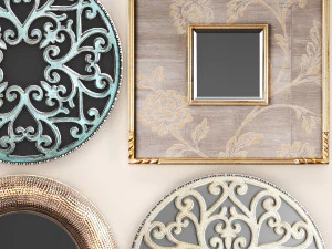 collection of decorative mirrors 2 3D Model