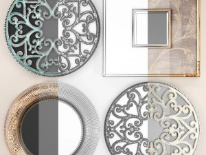 collection of decorative mirrors 2 3D Model