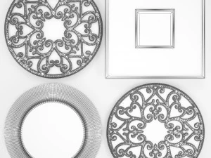 collection of decorative mirrors 2 3D Model