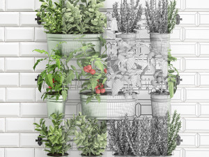 decorative plants for the kitchen on railing 380 Modèle 3D