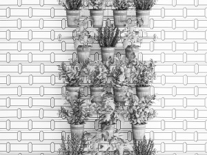 decorative plants for the kitchen on railing 3802 Modelo 3D
