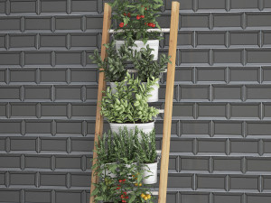 decorative plants for the kitchen on railing 35 Model 3D