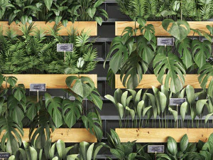 wooden flower boxes wall decor vertical garden 39 3D Model