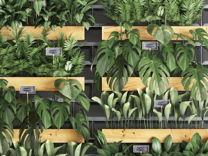 wooden flower boxes wall decor vertical garden 39 3D Модель