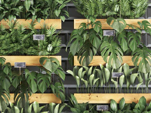wooden flower boxes wall decor vertical garden 39 3D Model