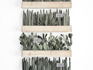 wooden flower boxes wall decor vertical garden 42 3Dモデル