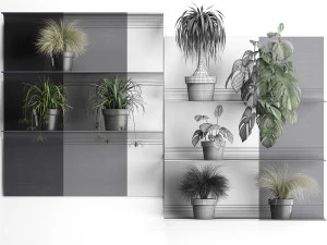 plant set wall decor vertical garden 49 3D Model