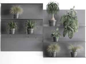 plant set wall decor vertical garden 49 3D Model