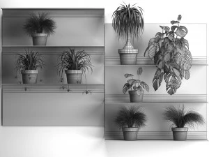 plant set wall decor vertical garden 49 3D Model