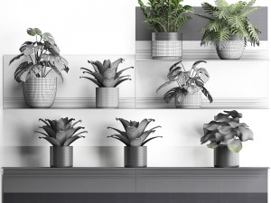 plant set wall decor vertical garden 50 Model 3D