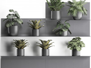 plant set wall decor vertical garden 50 Model 3D