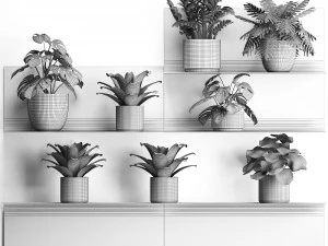plant set wall decor vertical garden 50 3D Model