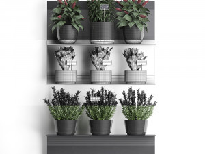 plant set wall decor vertical garden 51 Modèle 3D