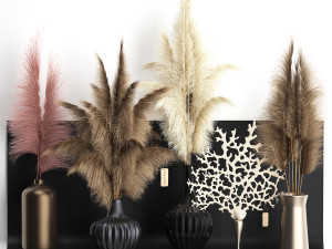 dry reed shelf decor collection 3D Model