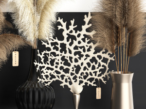 dry reed shelf decor collection Model 3D