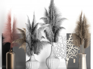 dry reed shelf decor collection Model 3D