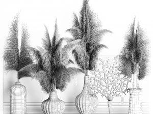 dry reed shelf decor collection 3D Model