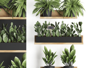 plant set wall decor vertical garden 398 Modelo 3D