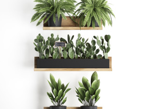 plant set wall decor vertical garden 398 3D Model