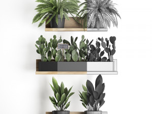 plant set wall decor vertical garden 398 3D Model