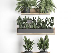 plant set wall decor vertical garden 398 3D Model