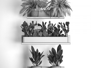 plant set wall decor vertical garden 398 3D Model