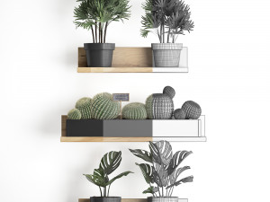 plant set wall decor vertical garden 51 3D 모델