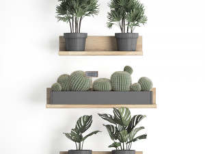 plant set wall decor vertical garden 51 3D 모델