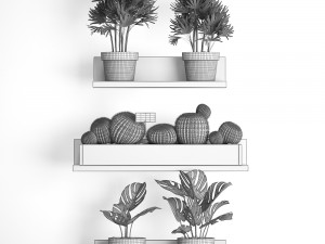 plant set wall decor vertical garden 51 3D 모델