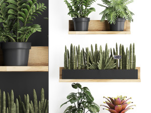 plant set wall decor vertical garden 401 3D Model