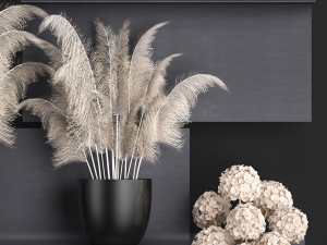 collection of dried flowers in vases 91 Model 3D