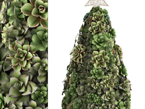 albero di capodanno fatto di piante grasse 420 Modello 3D