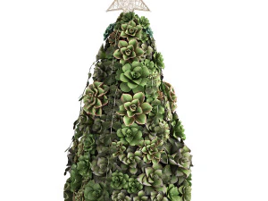 new year tree made of succulents 420 3D Model