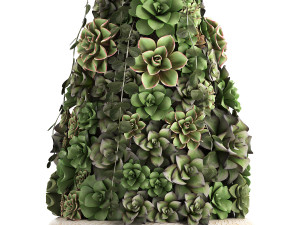 new year tree made of succulents 420 Model 3D