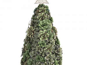 new year tree made of succulents 420 Model 3D